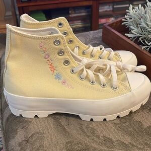 Yellow high top converse new without tag